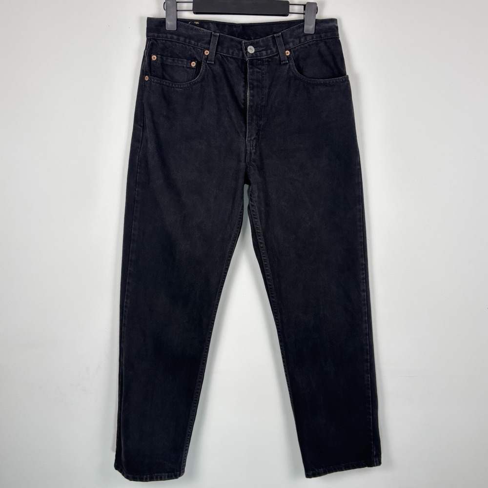 Vintage Levi's 505 Jeans Men 33x30 (32x30) Black Denim Cotton Straight Leg 1999